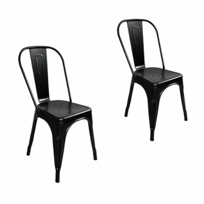 SET 2 SILLA ALPES METAL NEGRA