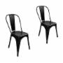 SET 2 SILLA ALPES METAL NEGRA