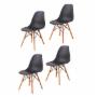 SET 4 SILLAS REPLICA EAMES NEGRA