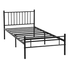 homemake cama individual de acero 197 x 99 x 80cm negro
