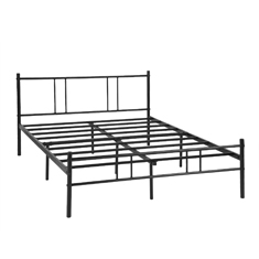 homemake cama doble de metal 197 x 141 x 80.5 cm negro