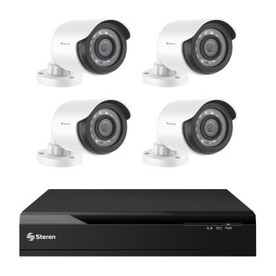 SISTEMA DE SEGURIDAD CCTV CON DVR PENTAHÍBRIDO DE 8 CANALES, 4 CÁMARAS