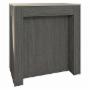 MESA EXTENSIBLE - NIZA, DE CONSOLA A COMEDOR, SE EXPANDE POR ETAPAS, GUARDA LAS CUBIERTAS EN LAS PATAS – COLOR GRAFITO/GRIS