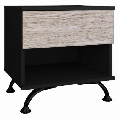 BURÓ - MADRID, CAJÓN OCULTO, PATAS METÁLICAS Y ESTILO MODERNO - COLOR GRIS / NEGRO