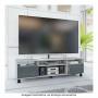 MUEBLE SOFÍA PARA PANTALLAS DE HASTA 70 IN AMPLIO ALMACENAJE Y DISEÑO MODERNO EN COLOR GRIS GRAFITO