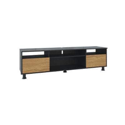 MUEBLE PARA TV DE HASTA 70" AMPLIO ALMACENAJE Y DISEÑO MODERNO COLOR NEGRO Y TZALAM