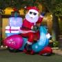 INFLABLE NAVIDEÑO SANTA CLAUS EN SCOOTER 1.65 M CON LUZ LED