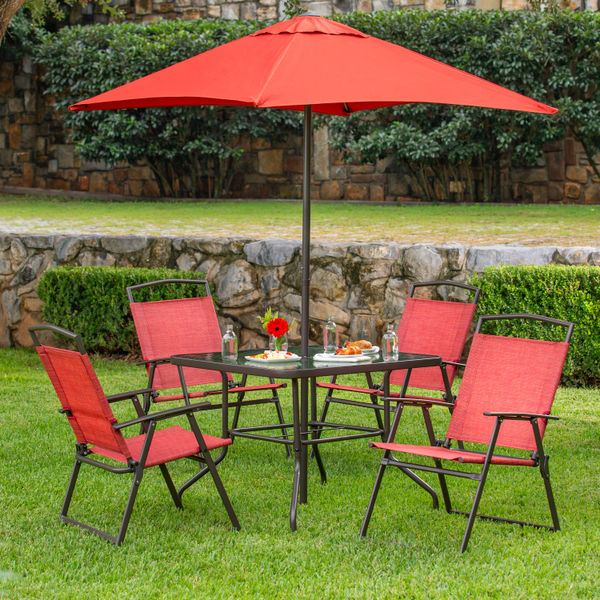 JUEGO DE JARDIN 6 PIEZAS AMBERVIEW ROJO