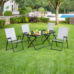 JUEGO DE JARDIN 5 PIEZAS PLATINO GRIS