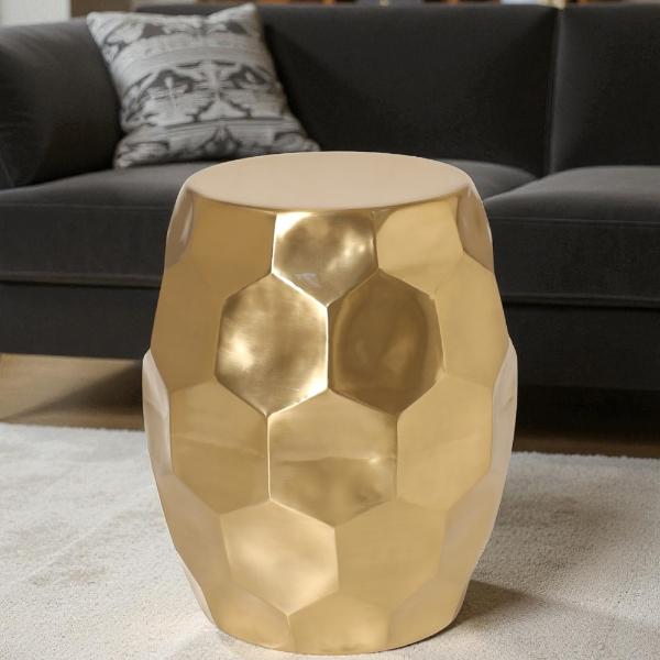 TABURETE MODERNO METÁLICO DORADO