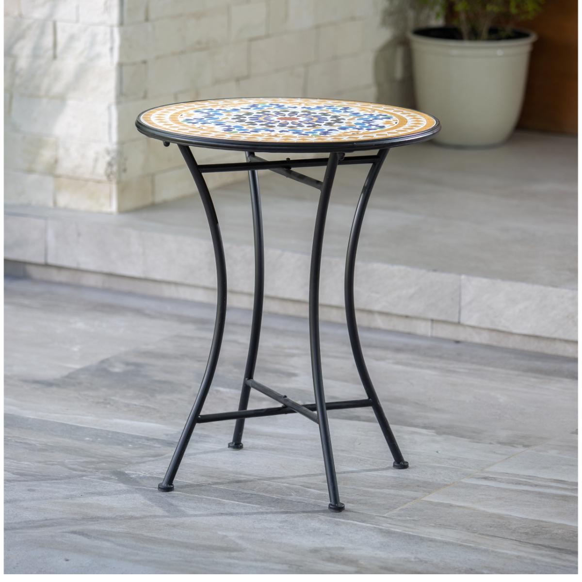 Mesa redonda de cerámica horneada