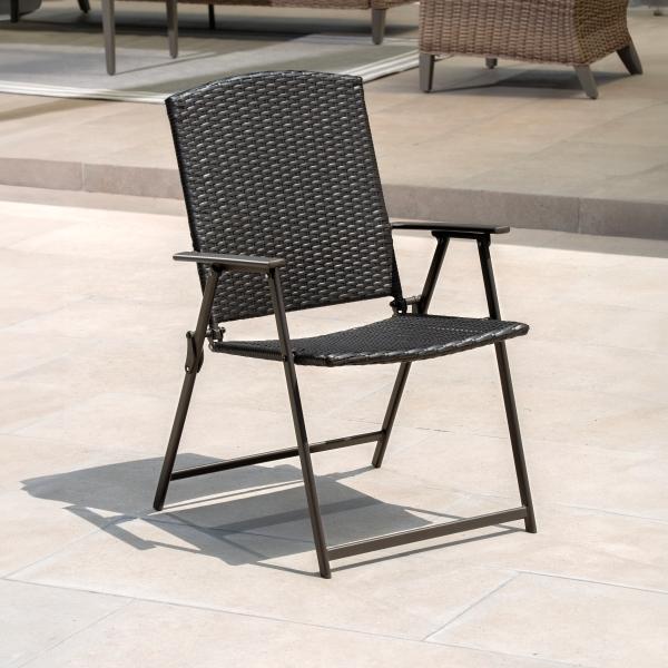 SILLA DE MIMBRE PLEGABLE DE JARDÍN CAFÉ