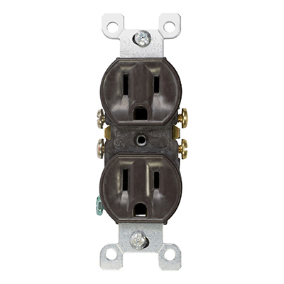 CONTACTO DÚPLEX 15 AMPERES 125 VOLTS CAFÉ LEVITON