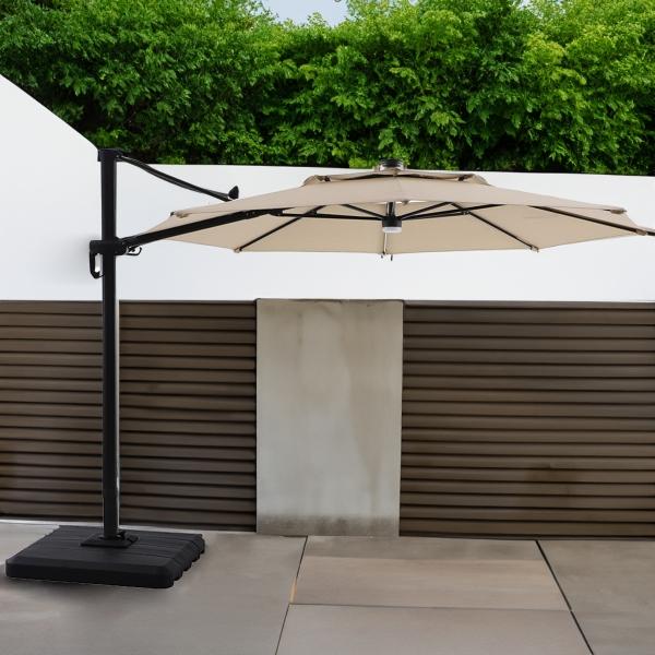 SOMBRILLA LED BEIGE DE 11 PIES