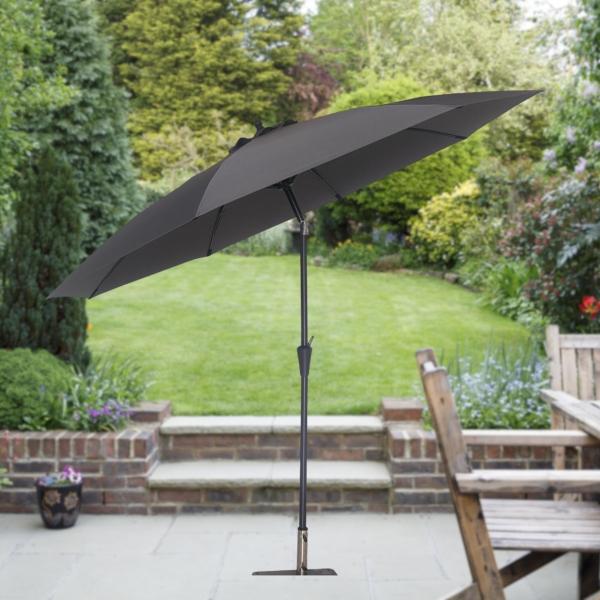 SOMBRILLA DE JARDÍN 7.5 PIES GRIS