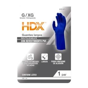 GUANTE REUSABLE LARGO DE PVC HDX L/XL