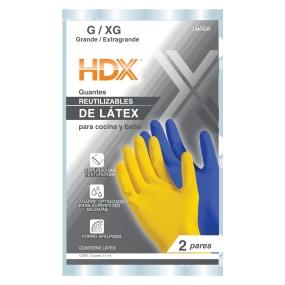 HDX 2 PACK GUANTE REUSABLE LATEX HDX L/XL