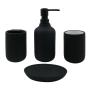 SET PARA BAÑO 4 PIEZAS CERÁMICO NEGRO