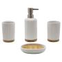 SET PARA BAÑO 4 PIEZAS CERÁMICO BLANCO