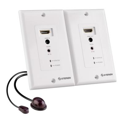 EXTENSOR HDMI Y DE CONTROL REMOTO DE 60 M, CON PLACAS DE PARED