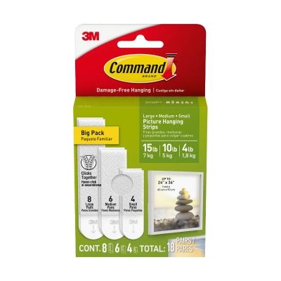 COMMAND TIRAS PARA COLGAR CUADROS, TAMAÑO SURTIDO,