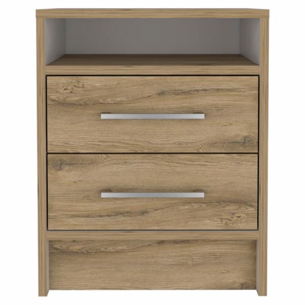 MESA DE NOCHE ETER MACADAMIA/BLANCO