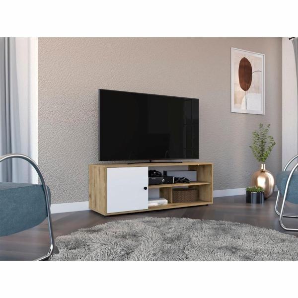 RACK DE TV NOAH MACADAMIA/BLANCO