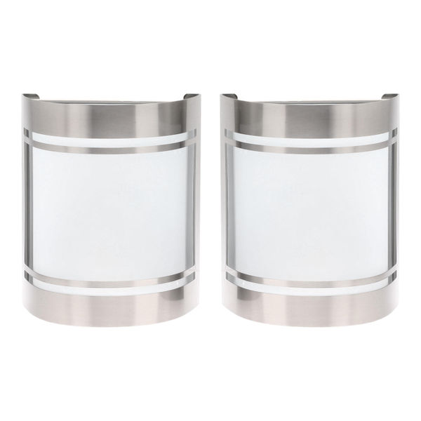 ARBOTANTE DE MURO INCANDESCENTE E26 CONECTADO 40 W 1 LUZ LUZ CÁLIDA IP44 PLATA