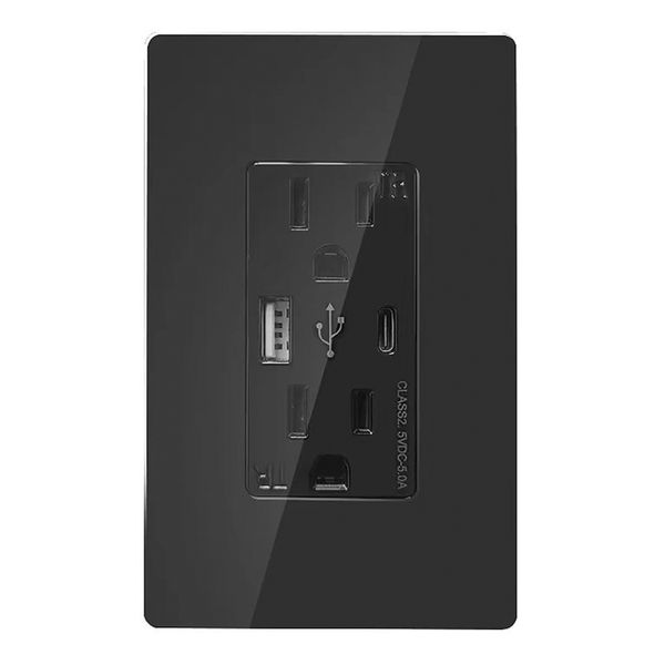 CONTACTO DUPLEX CON PLACA PLÁSTICO NEGRO