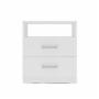 MOBI BURÓ DE MADERA MODELO XIAMEN COLOR BLANCO LARGO 53.5 CM 2 CAJONES RECÁMARA