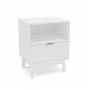 MOBI BURÓ DE MADERA MODELO BUDELLI COLOR BLANCO LARGO 44.5 CM 1 CAJÓN RECÁMARA