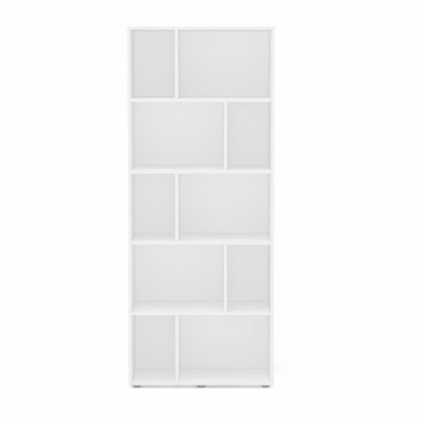 MOBI LIBRERO DE MADERA MODELO MOZART COLOR BLANCO LARGO 70.7 CM 5 ENTREPAÑOS ORGANIZADOR