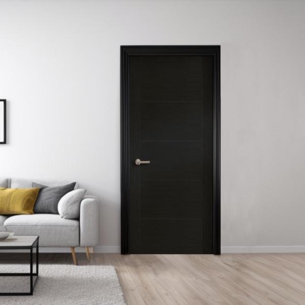 PUERTA 6 LINEAS SEMI CHOCOLATE 70X203