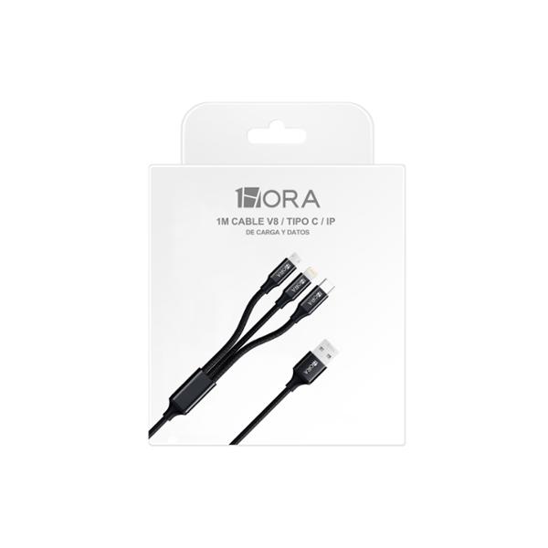 CABLE 3 EN 1 USB A MICRO/TIPO C/IP