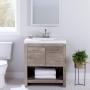 MUEBLE PARA BAÑO DE PISO BIRNEY 30" ROBLE MDF TERMOFORMADO CON LAVABO