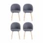 SET 4 SILLAS DE COMEDOR TAPIZADAS GRIS