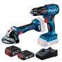 COMBO BOSCH TALADRO 185-LI + ESMERIL GWS 180-LI 18V 2B
