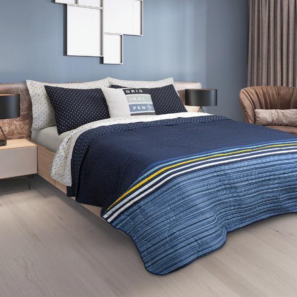 SET DE COLCHA FULL QUEEN CLASSIC LIGHT BLUE