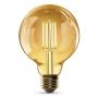 BOMBILLA LED EDISON VINTAGE DE VIDRIO ÁMBAR CON FILAMENTO EN JAULA DE LUZ CÁLIDA