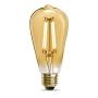 BOMBILLA LED EDISON VINTAGE DE VIDRIO TRANSPARENTE CON FILAMENTO RECTO DE LUZ CÁLIDA 2 PACK