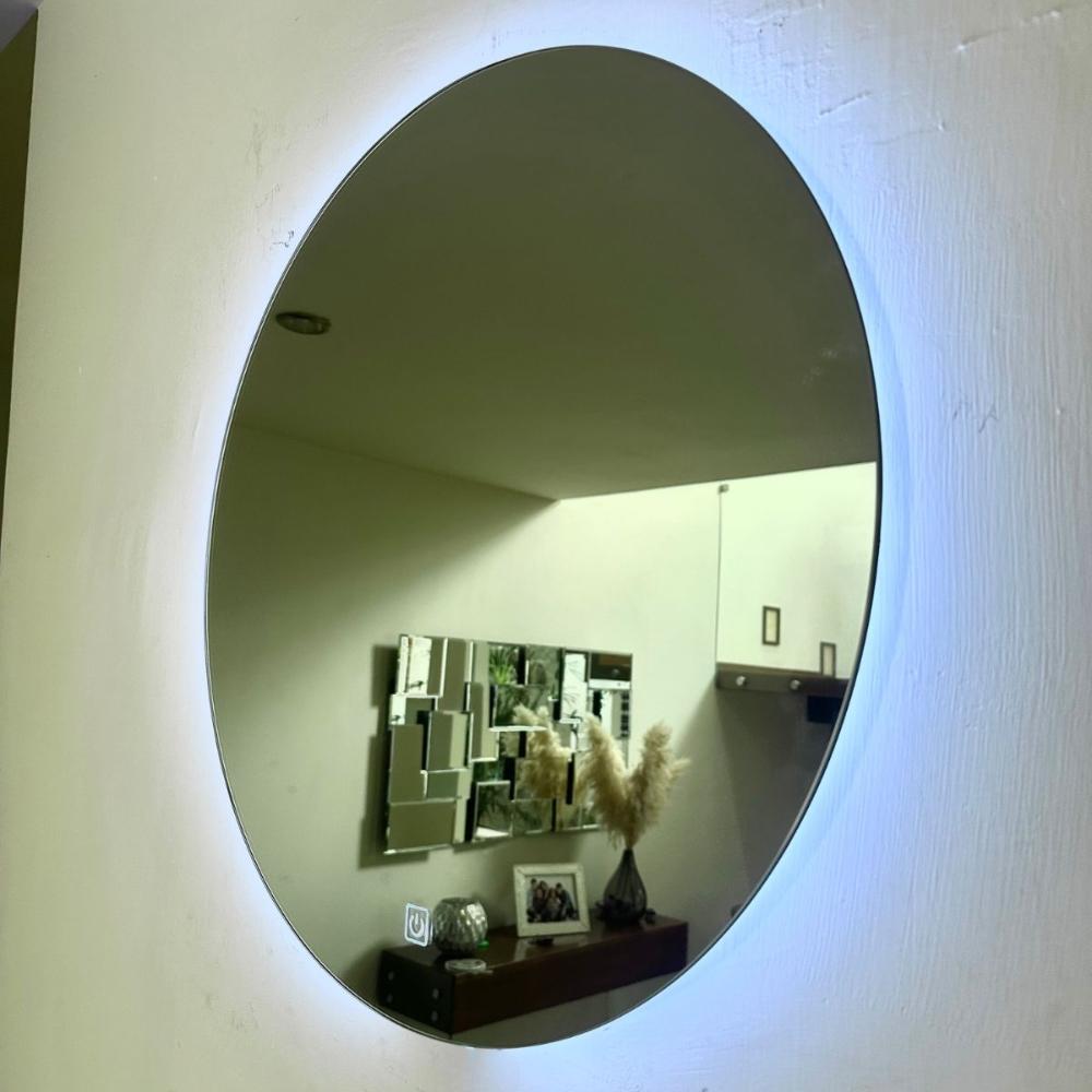 Espejo Circular De lujo Decorativo Con Luz Led + Dimmer 70 cm
