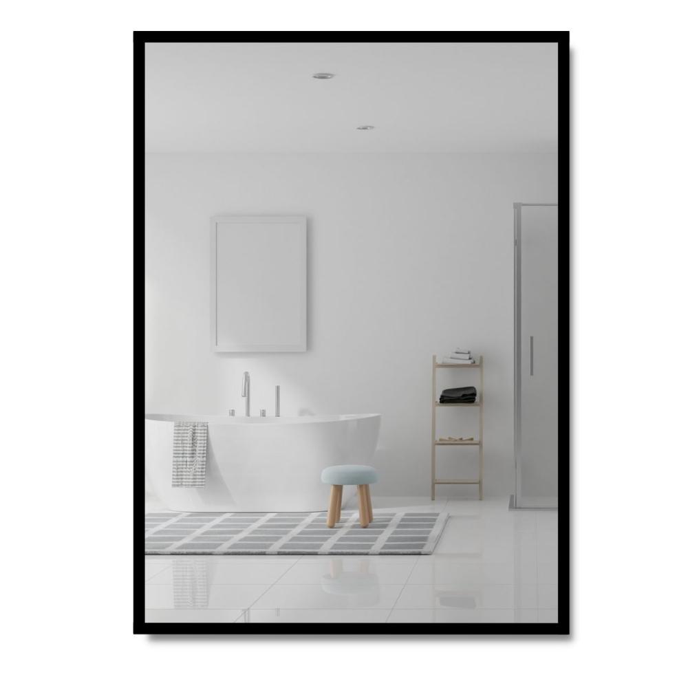 Espejo rectangular con marco de metal 60 x 80cm negro