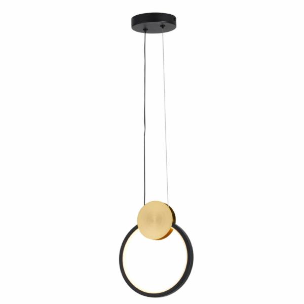 COLGANTE LED REDONDO NEGRO Y DORADO