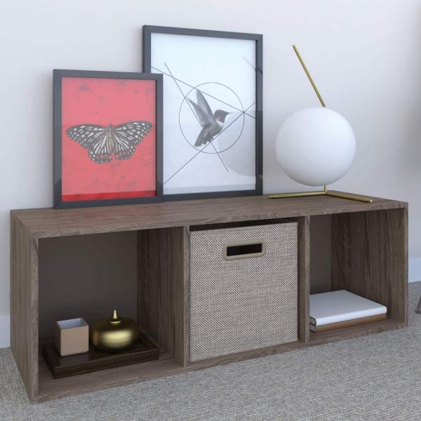 ORGANIZADOR 3 CUBOS CAFÉ NUEZ 91 X 31 X 30 CM