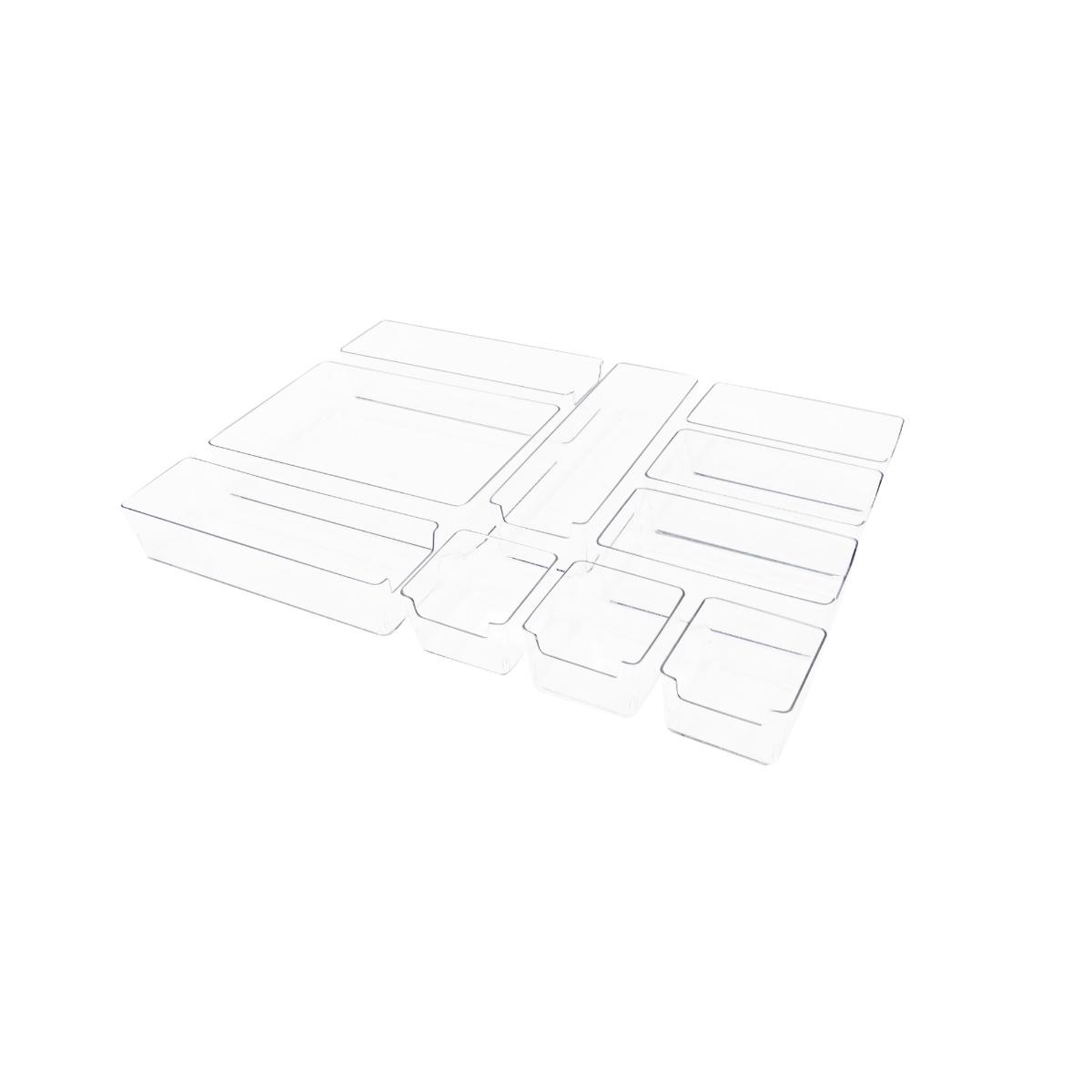 Set de 10 organizadores grandes transparentes