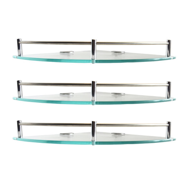 JUEGO DE 3 REPISAS ESQUINERAS TRENDY LOFT 5 X 24 X 24 CM TRANSPARENTE