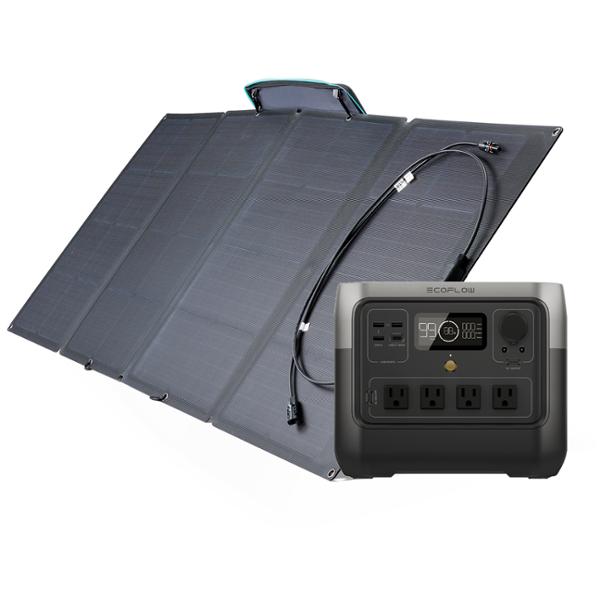 COMBO DE ESTACIÓN DE ENERGÍA PORTÁTIL Y PANEL SOLAR PLEGABLE DE 160W