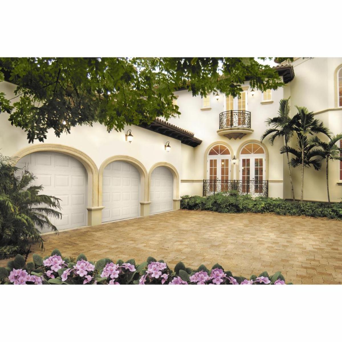 Puerta garage clásica a cuadros blanco 3.66 x 2.36 m