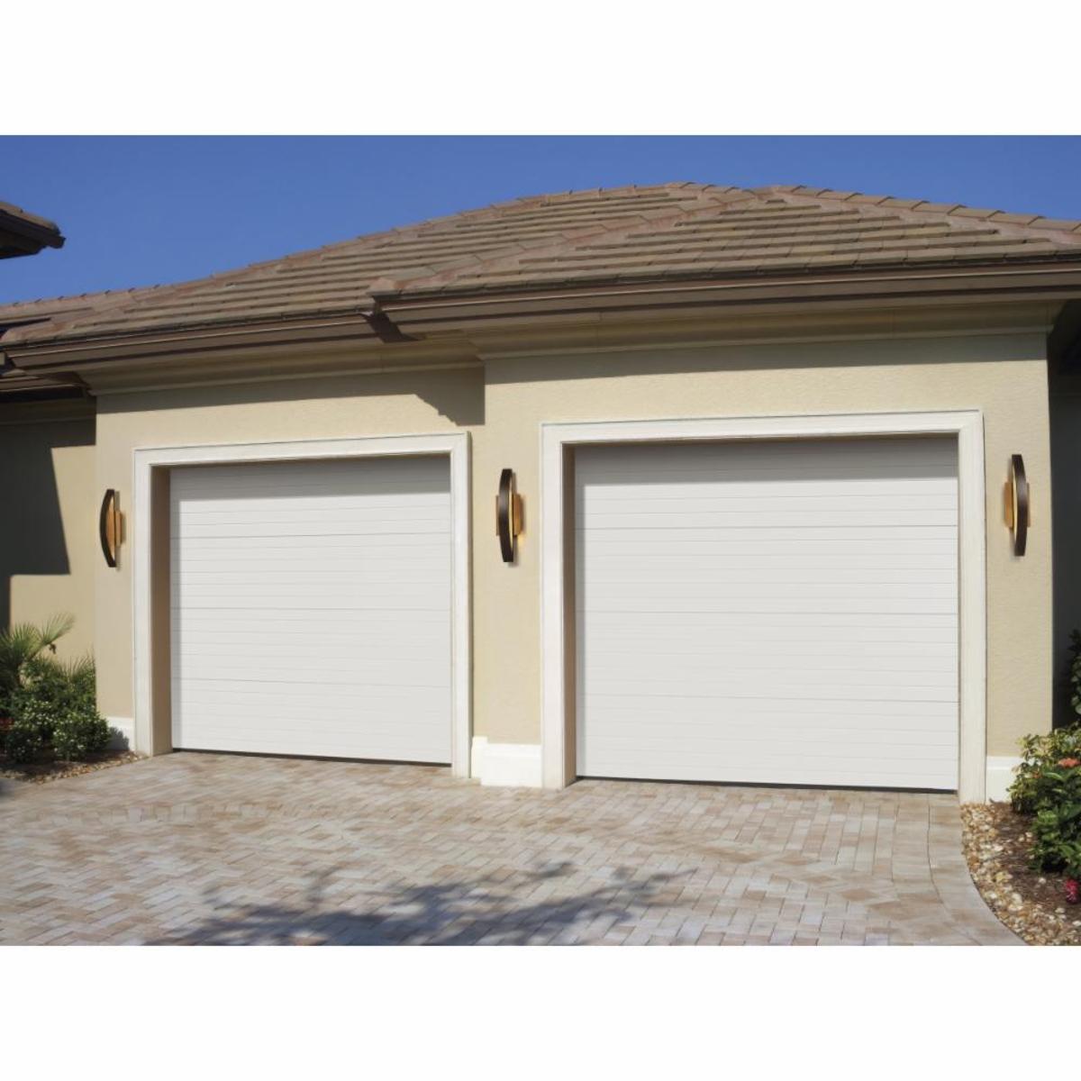 Puerta garage moderna a rayas blanco 3.66 x 2.44 m