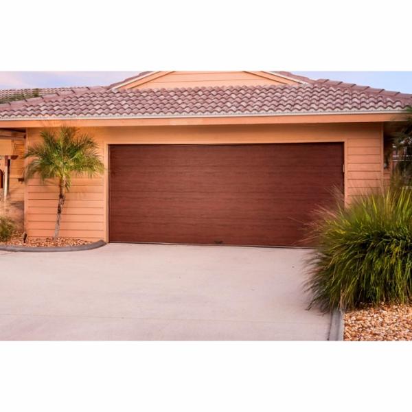 PUERTA GARAGE MODERNA A RAYAS NOGAL 3.05 X 2.51 M